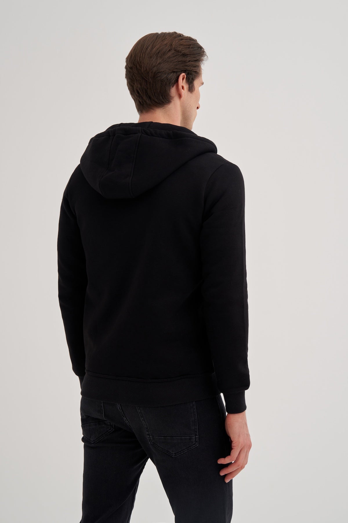 Raised 3 Thread Fabric Basic Hooded Regular Fit Sweat Jacket