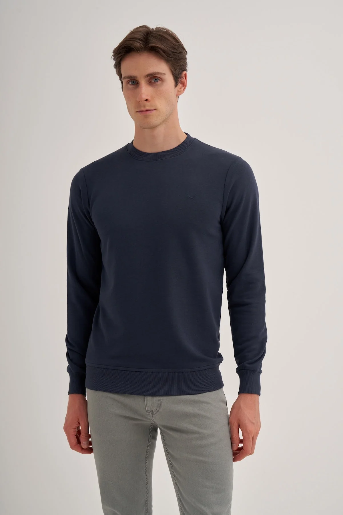 Slim Fit Seasonal 3 Thread Cotton Blend Sweatshirt