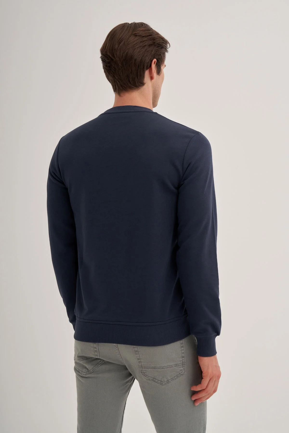 Slim Fit Seasonal 3 Thread Cotton Blend Sweatshirt