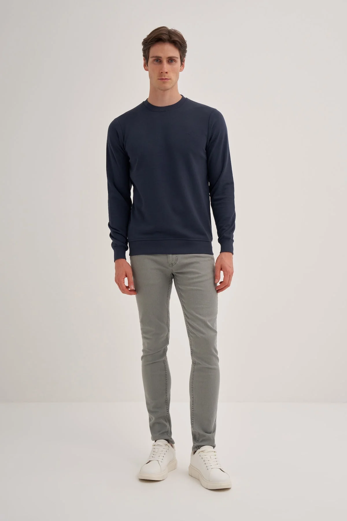 Slim Fit Seasonal 3 Thread Cotton Blend Sweatshirt