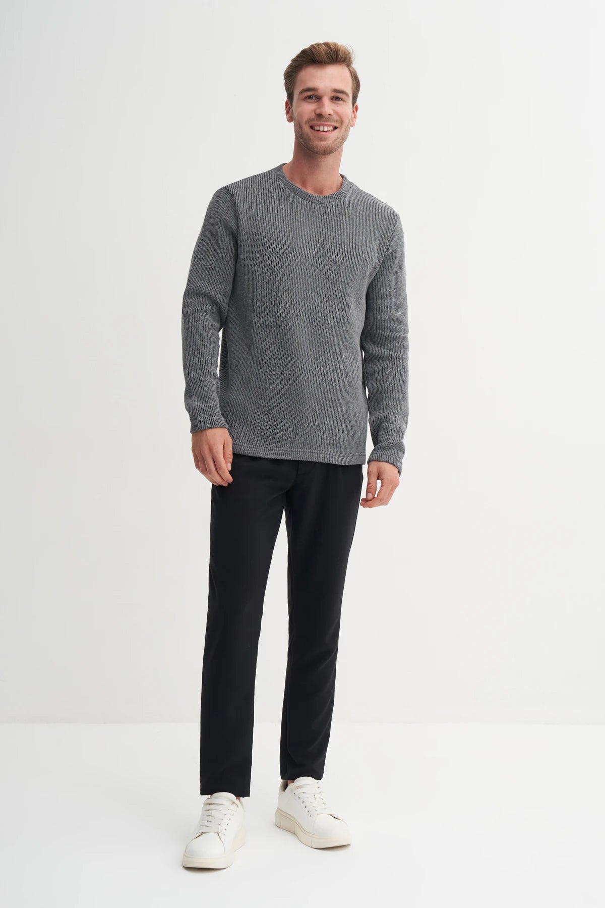 Selenic Knit Cotton Blend Regular Fit Sweatshirt