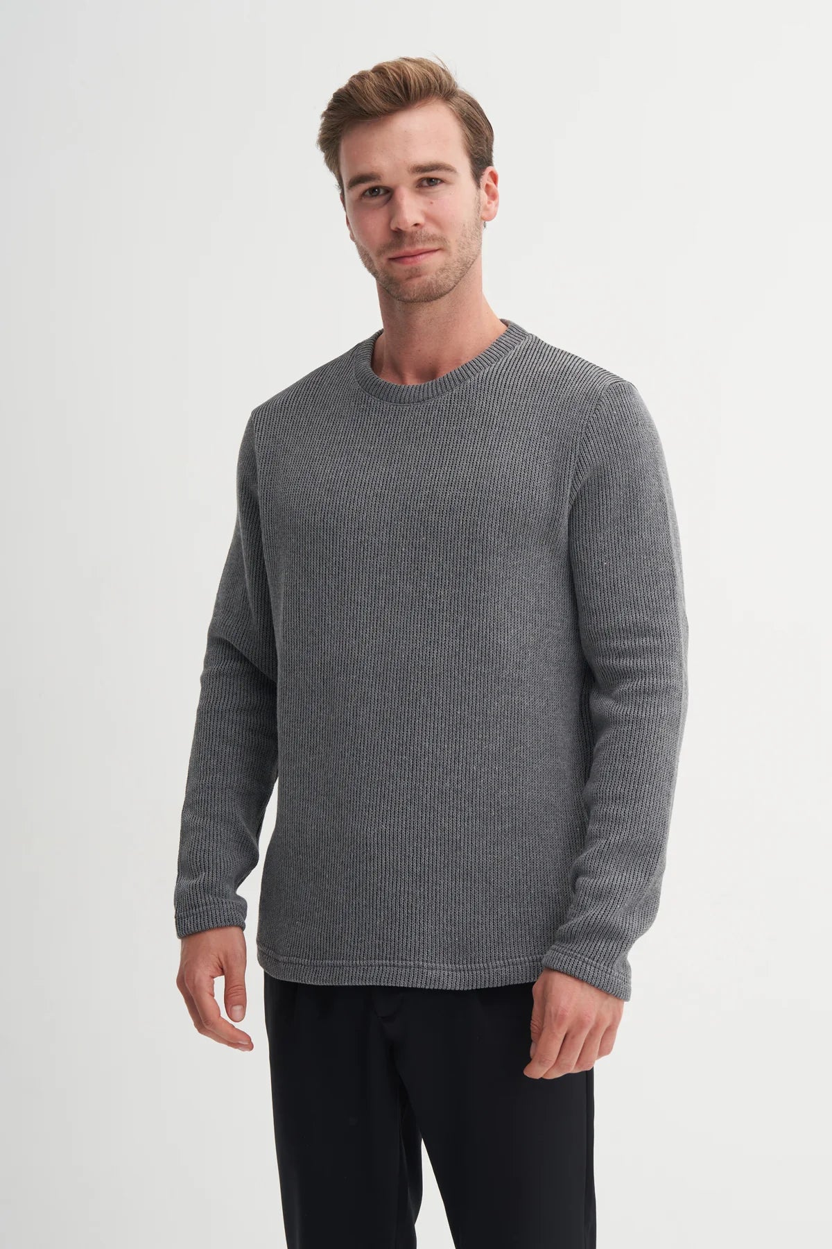 Selenic Knit Cotton Blend Regular Fit Sweatshirt