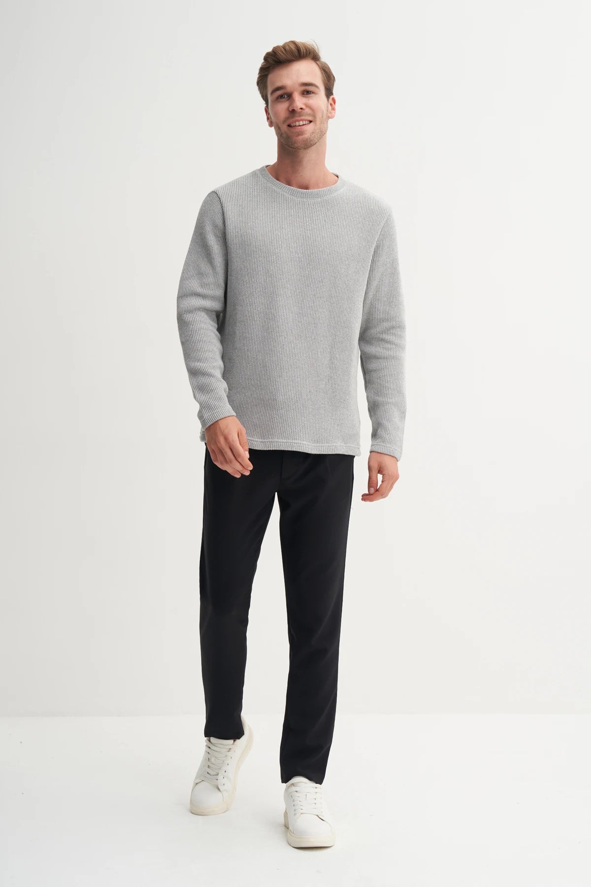 Selenic Knit Cotton Blend Regular Fit Sweatshirt
