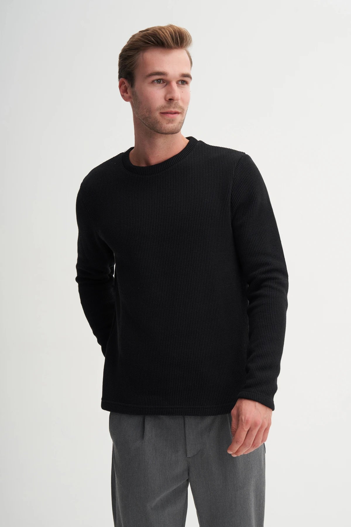 Selenic Knit Cotton Blend Regular Fit Sweatshirt