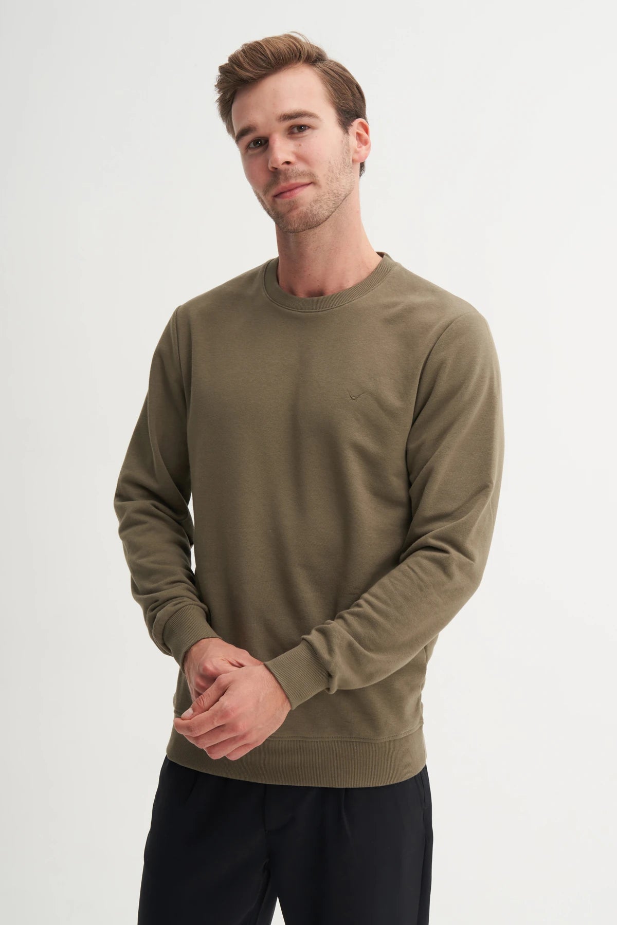 Slim Fit Seasonal 3 Thread Cotton Blend Sweatshirt