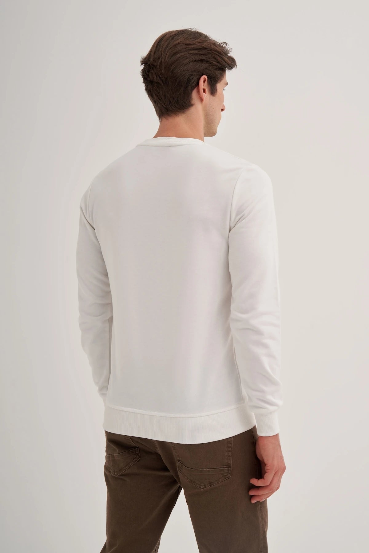 Slim Fit Seasonal 3 Thread Cotton Blend Sweatshirt