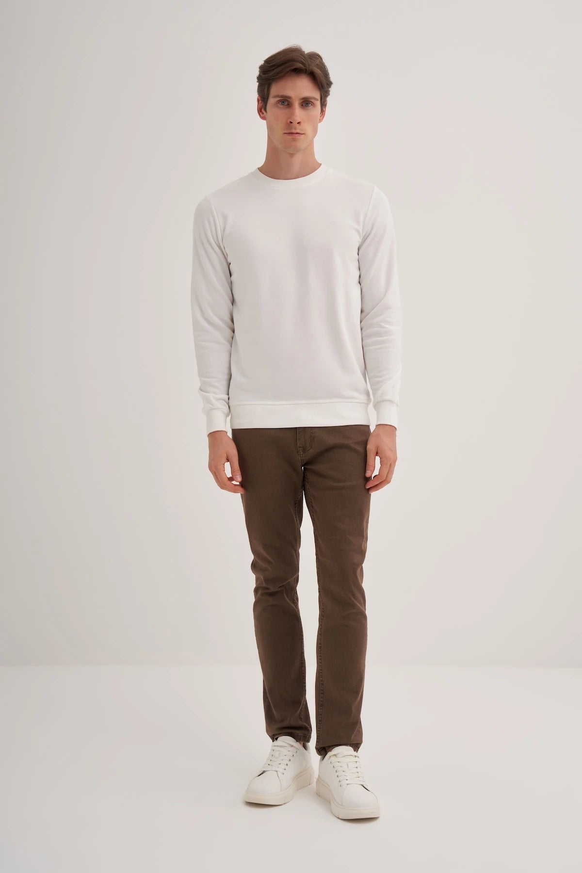 Slim Fit Seasonal 3 Thread Cotton Blend Sweatshirt