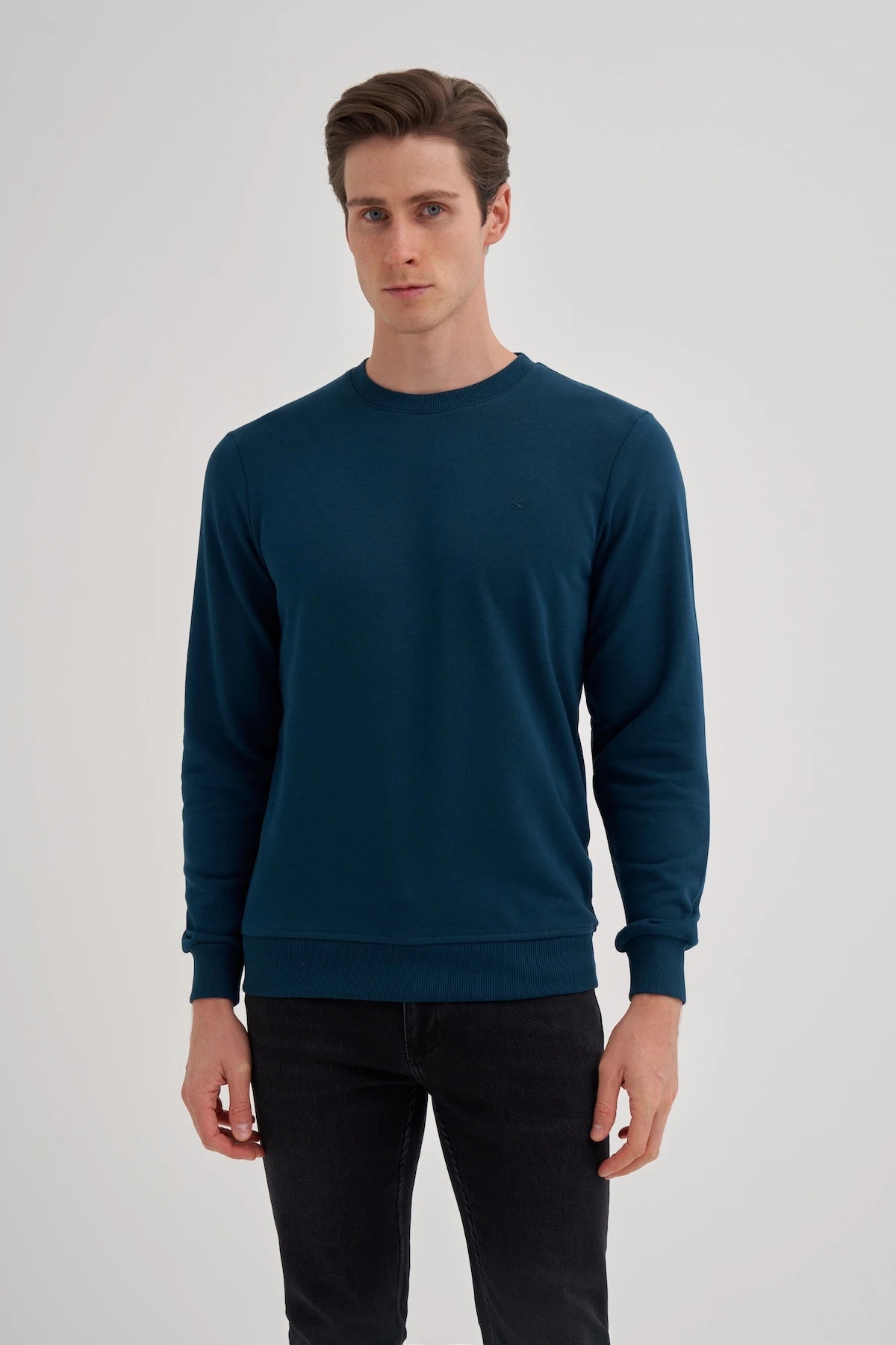 Slim Fit Seasonal 3 Thread Cotton Blend Sweatshirt