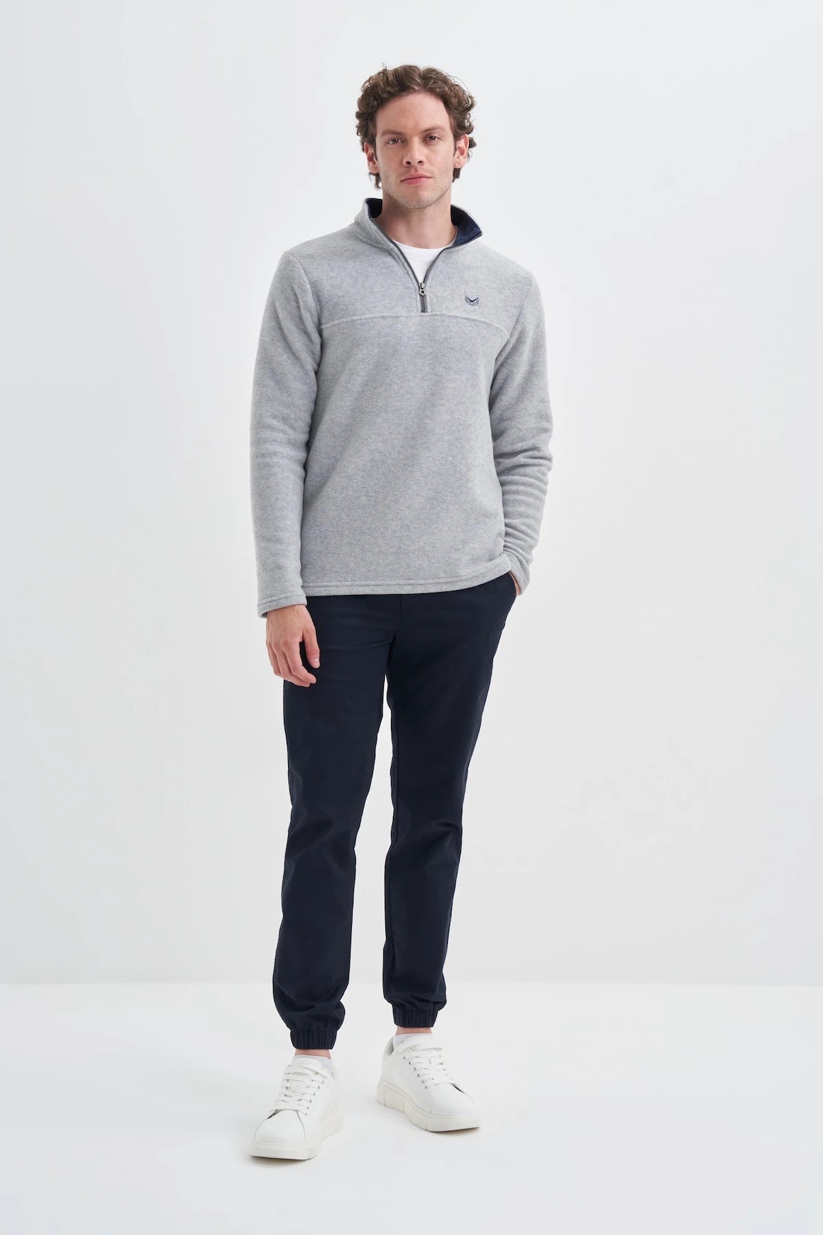 Half Turtleneck Thick Fleece Regular Fit Sweatshirt