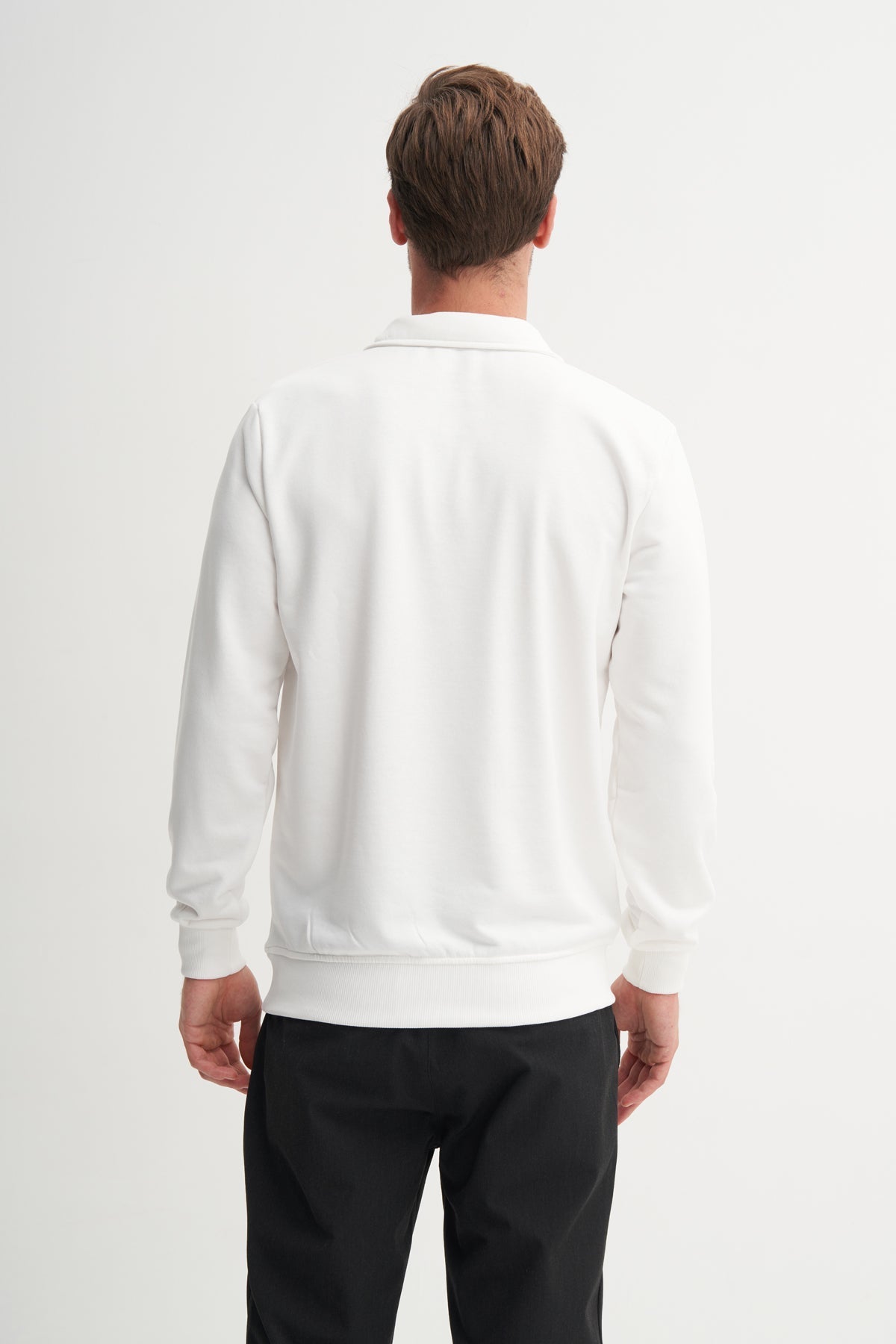 Regular Fit Stand Collar Seasonal 3 Thread Sweatshirt