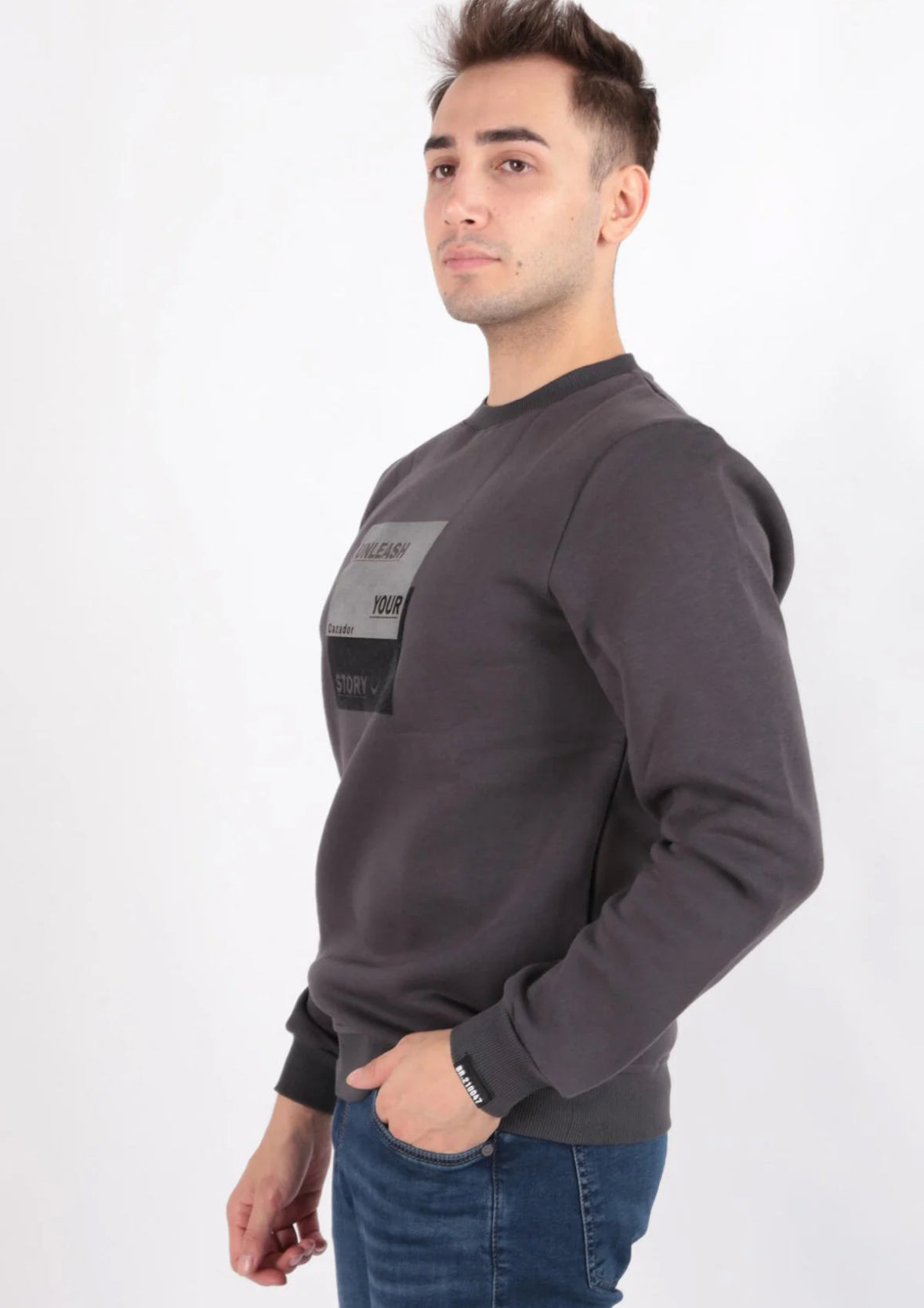 UNLEASH STORY Graphic Cotton Blend Relaxed Fit Sweatshirt