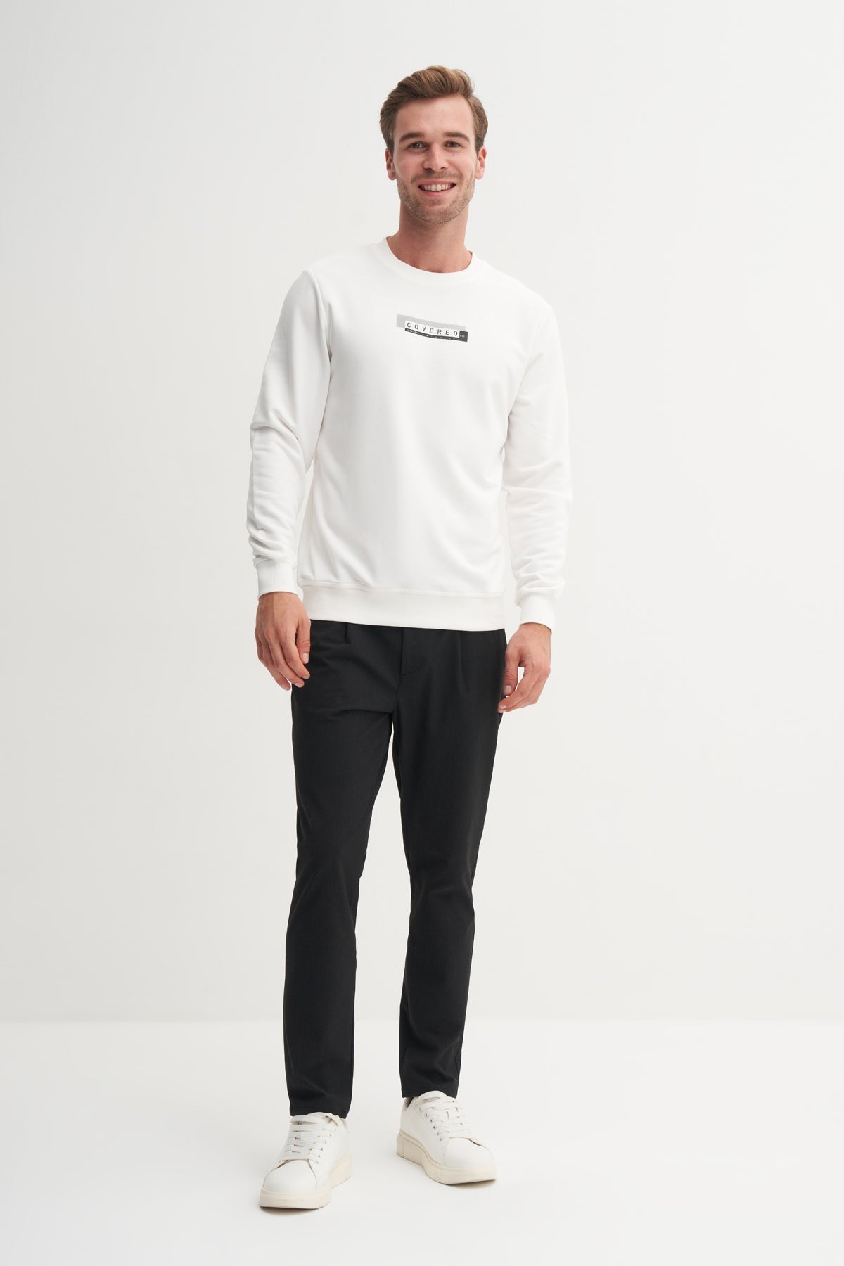 Cotton Blend Seasonal 3 Thread Slim Fit Sweatshirt