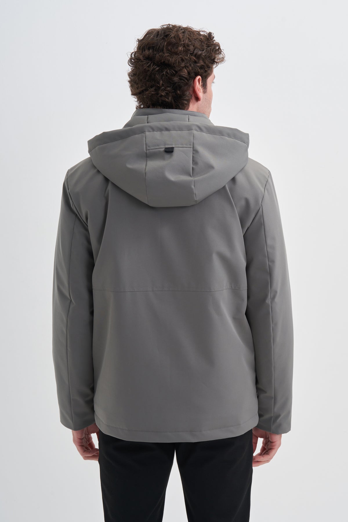 Hooded Logo Polyester Blend Regular Fit Jacket