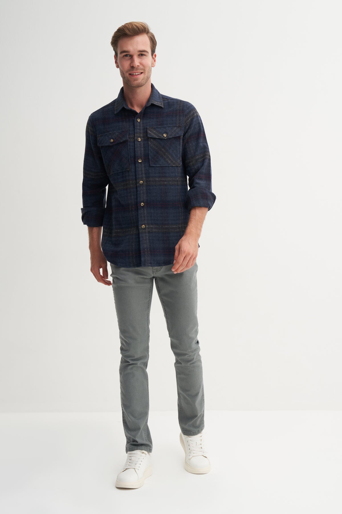 Regular Fit Pocket Lumberjack Patterned Shirt