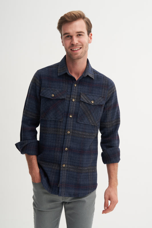Regular Fit Pocket Lumberjack Patterned Shirt