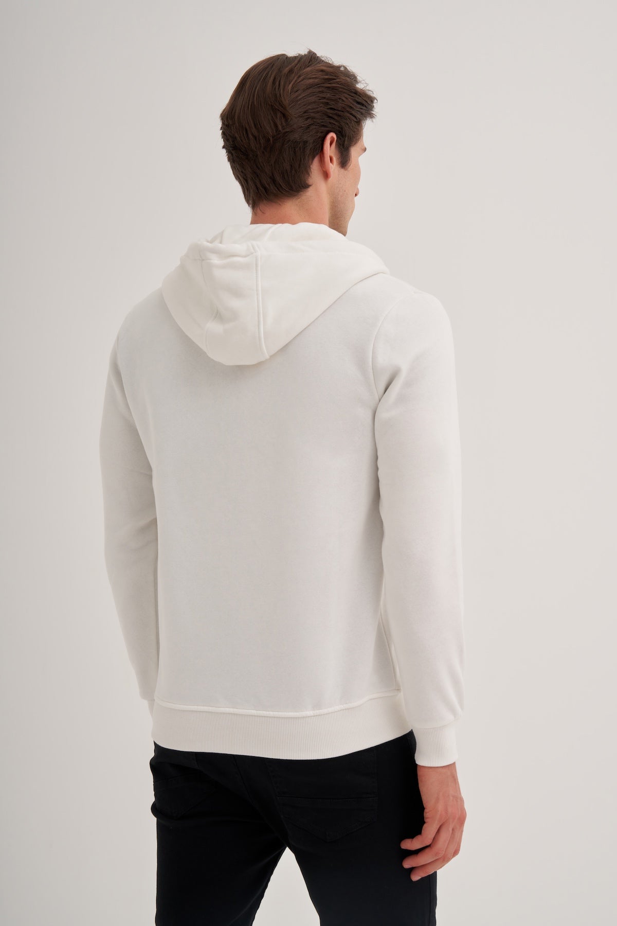 Raised 3 Thread Fabric Basic Hooded Regular Fit Sweat Jacket