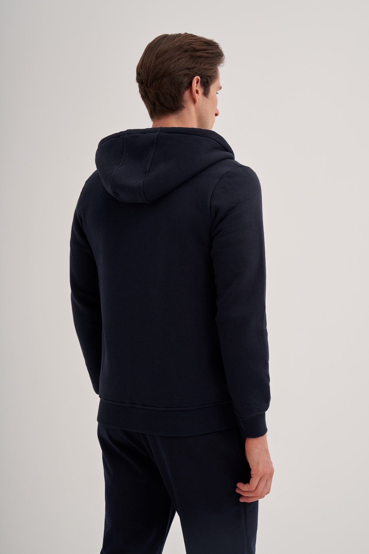 Raised 3 Thread Fabric Basic Hooded Regular Fit Sweat Jacket