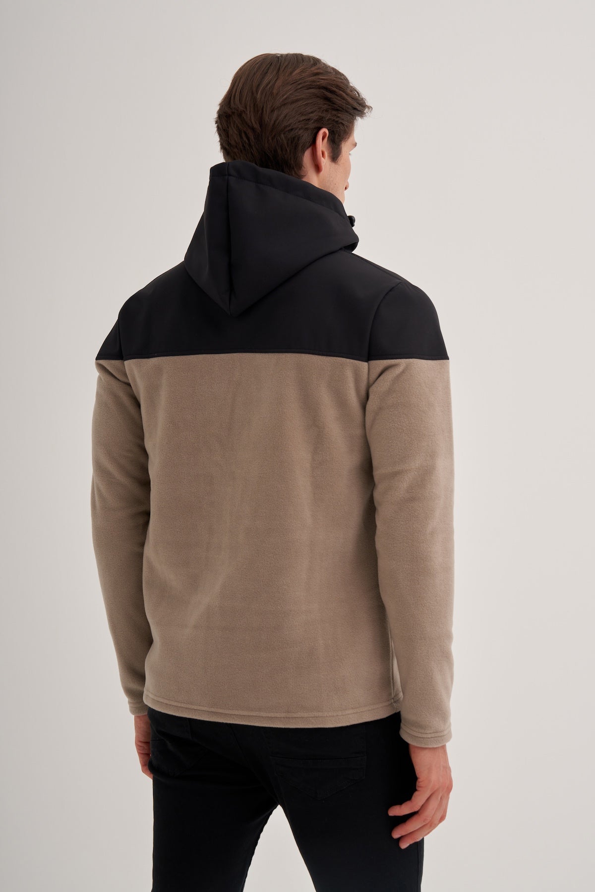 Hooded Polar Fabric Basic Regular Fit Sweat Jacket