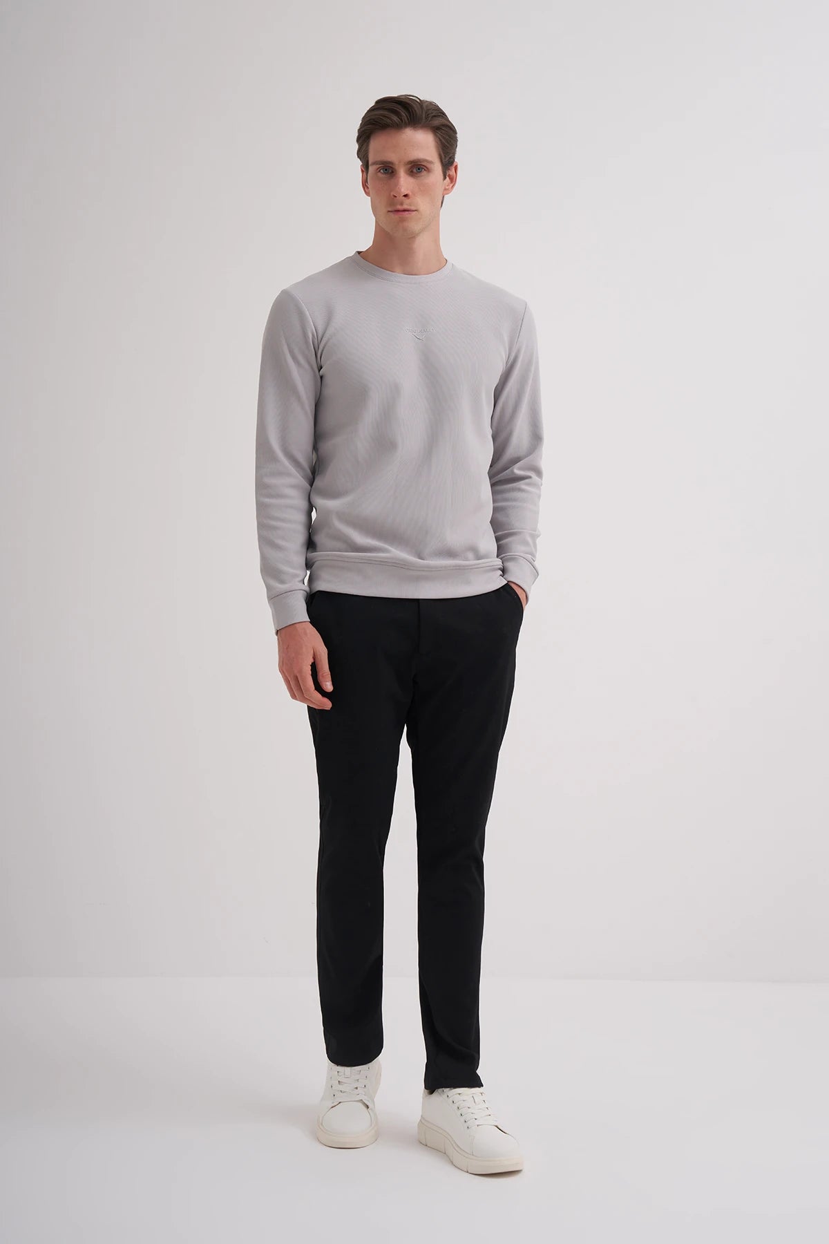 Slim Fit Vertical Jersey Fabric Sweatshirt