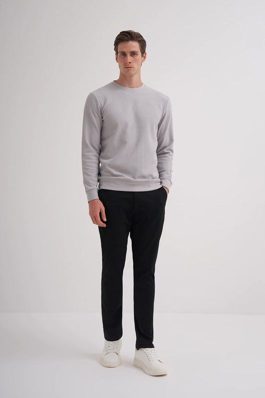 Slim Fit Vertical Jersey Fabric Sweatshirt