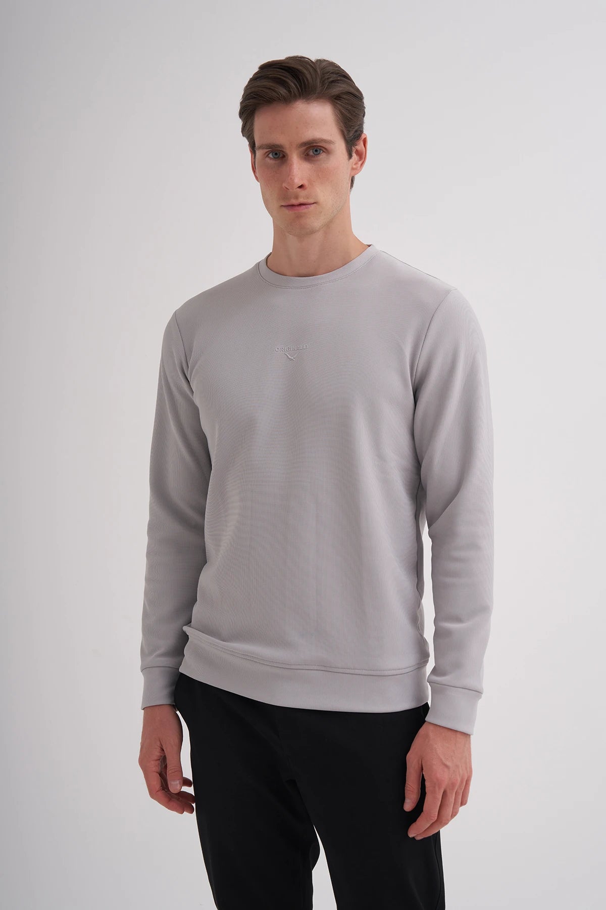 Slim Fit Vertical Jersey Fabric Sweatshirt