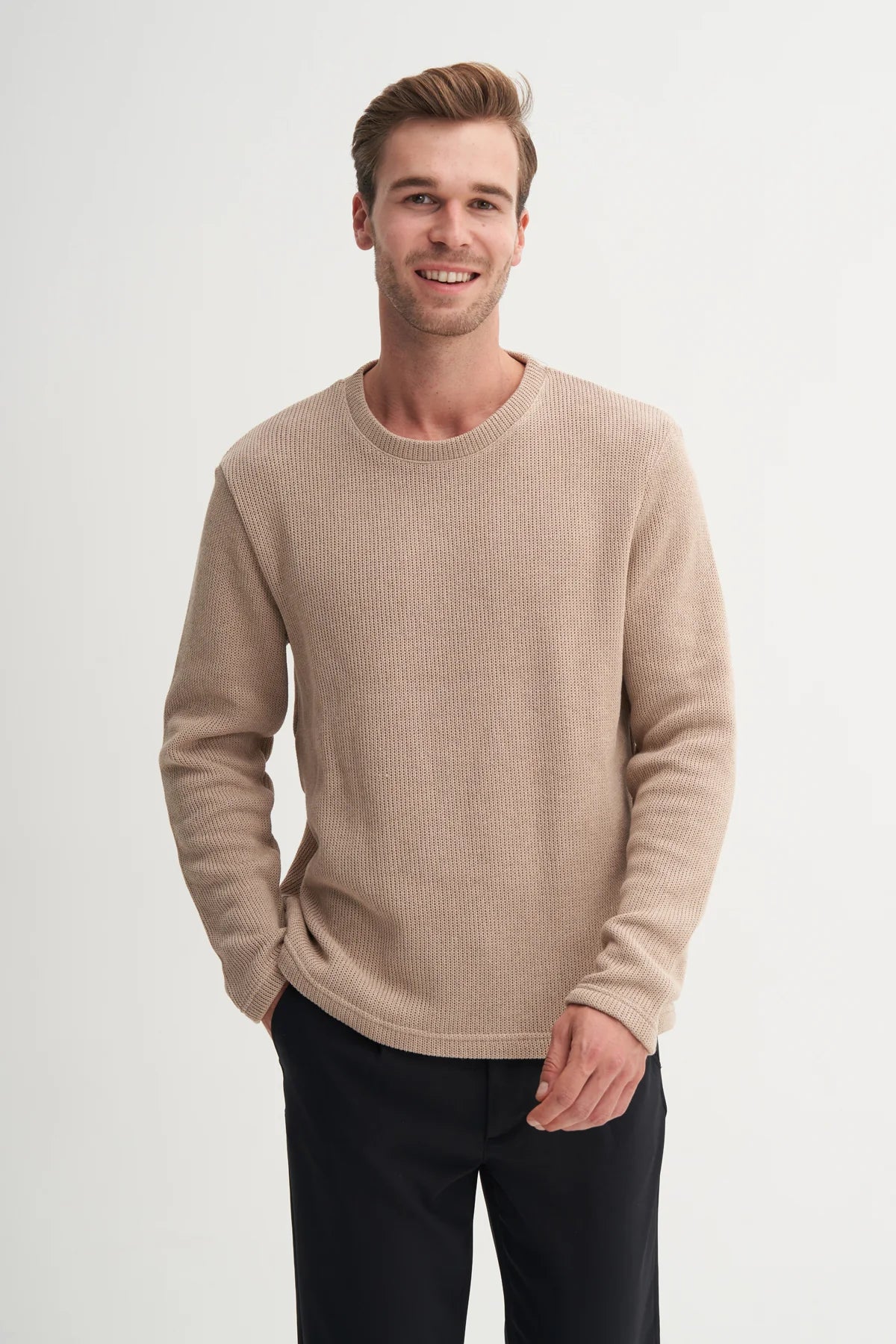 Selenic Knit Cotton Blend Regular Fit Sweatshirt