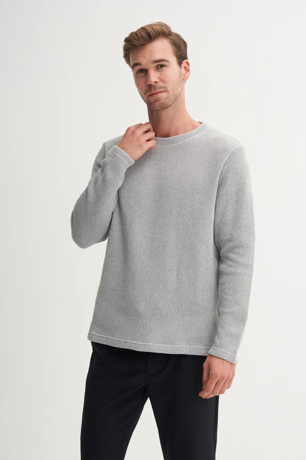 Selenic Knit Cotton Blend Regular Fit Sweatshirt