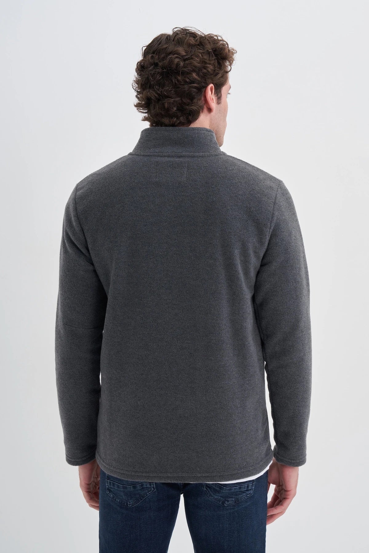 Half Turtleneck Thick Fleece Regular Fit Sweatshirt