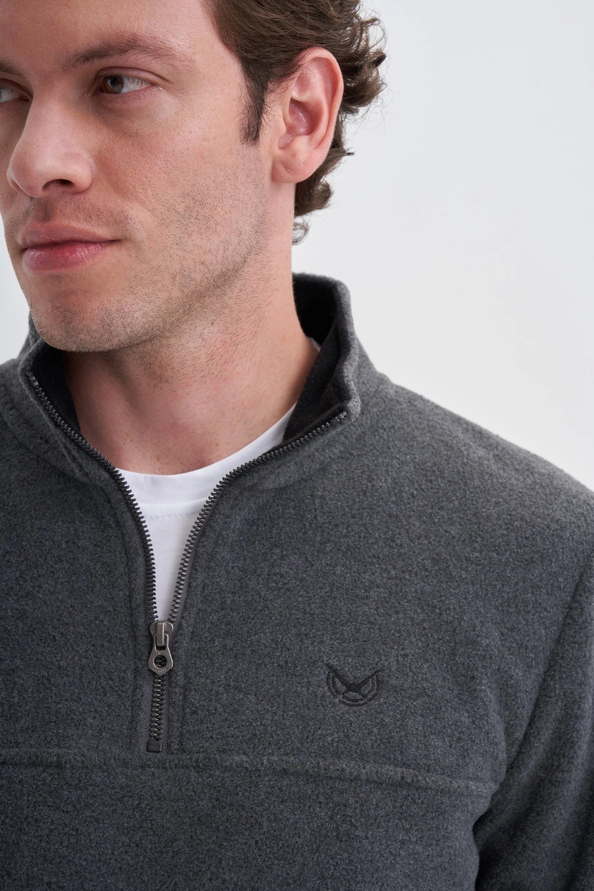 Half Turtleneck Thick Fleece Regular Fit Sweatshirt