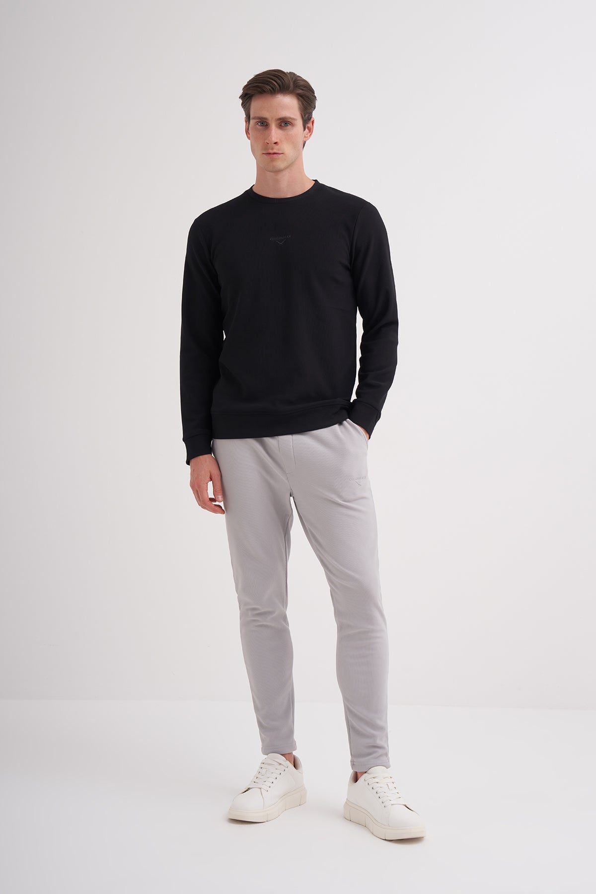 Slim Fit Vertical Jersey Fabric Sweatshirt