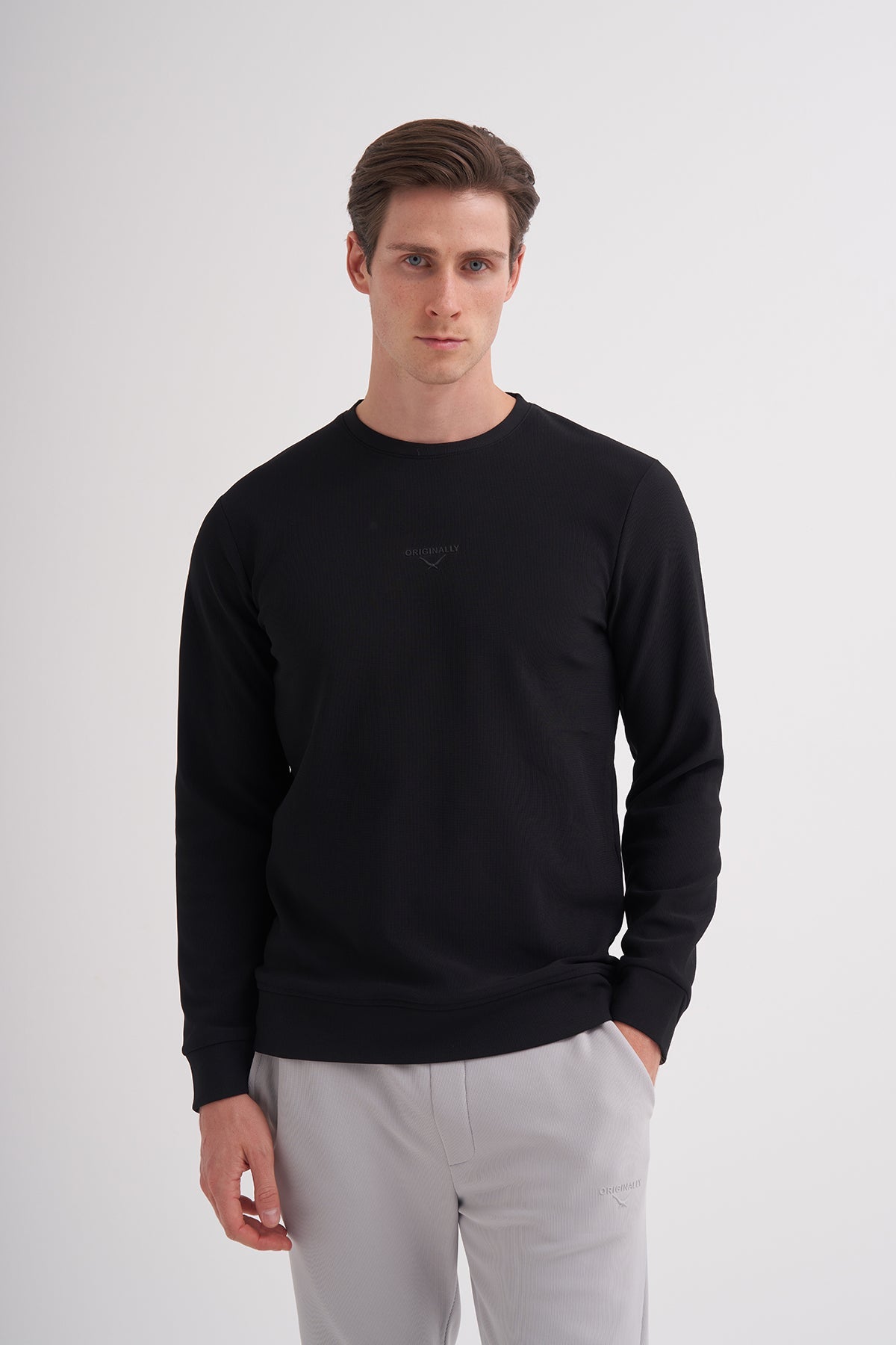 Slim Fit Vertical Jersey Fabric Sweatshirt