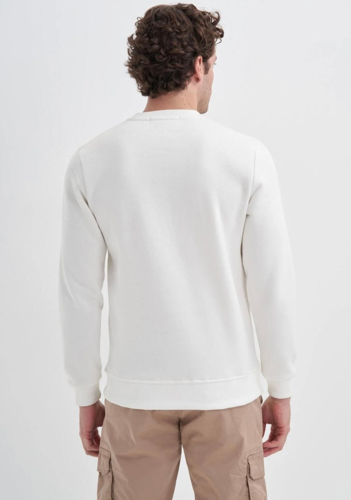 Stylized SNOW Print Cotton Blend Regular Fit Sweatshirt