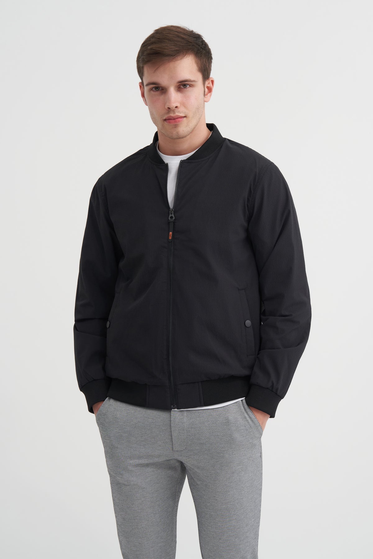 Regular Fit College Collar Woven Jacket