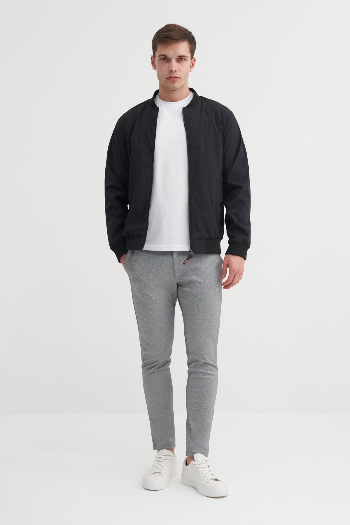Regular Fit College Collar Woven Jacket