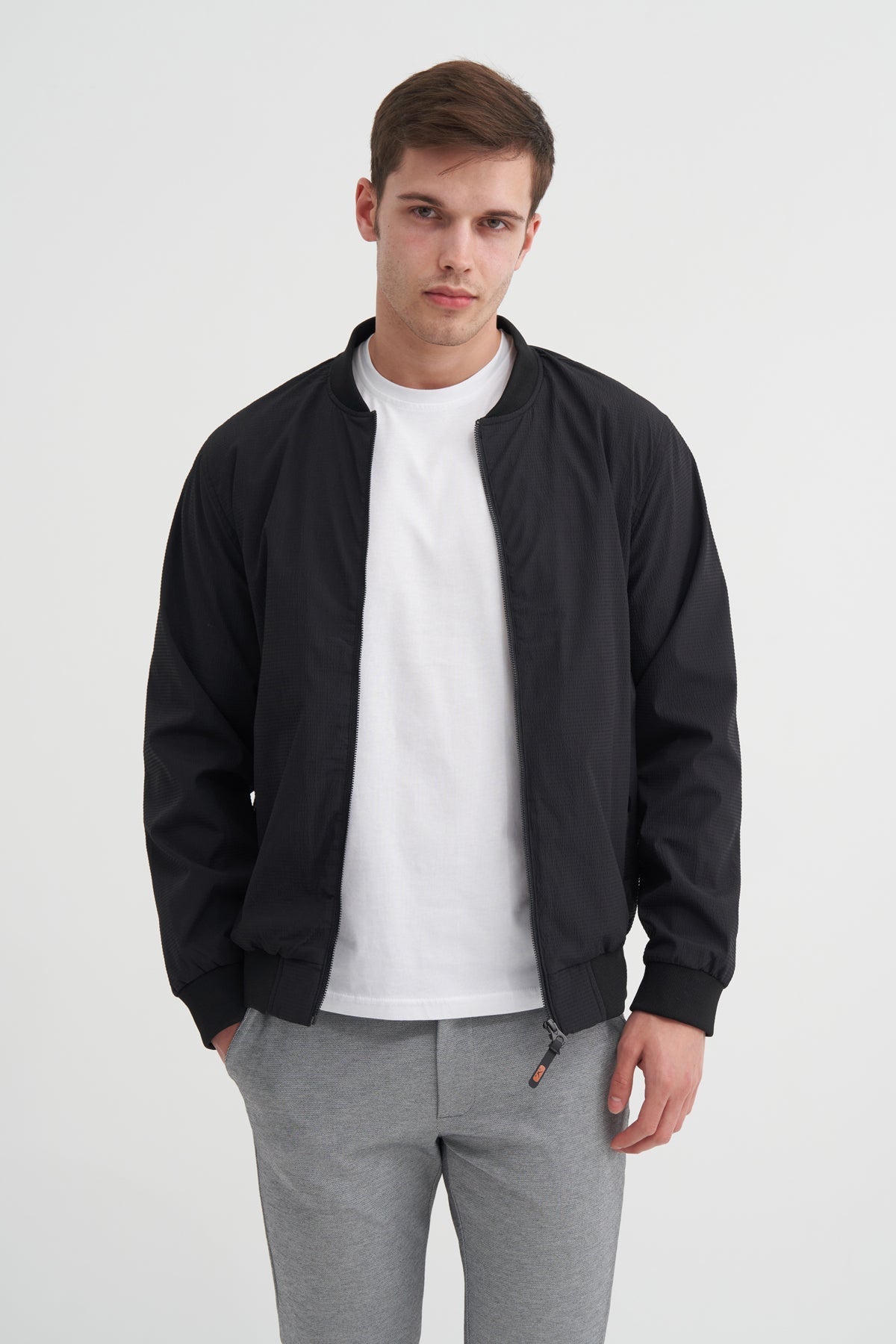 Regular Fit College Collar Woven Jacket