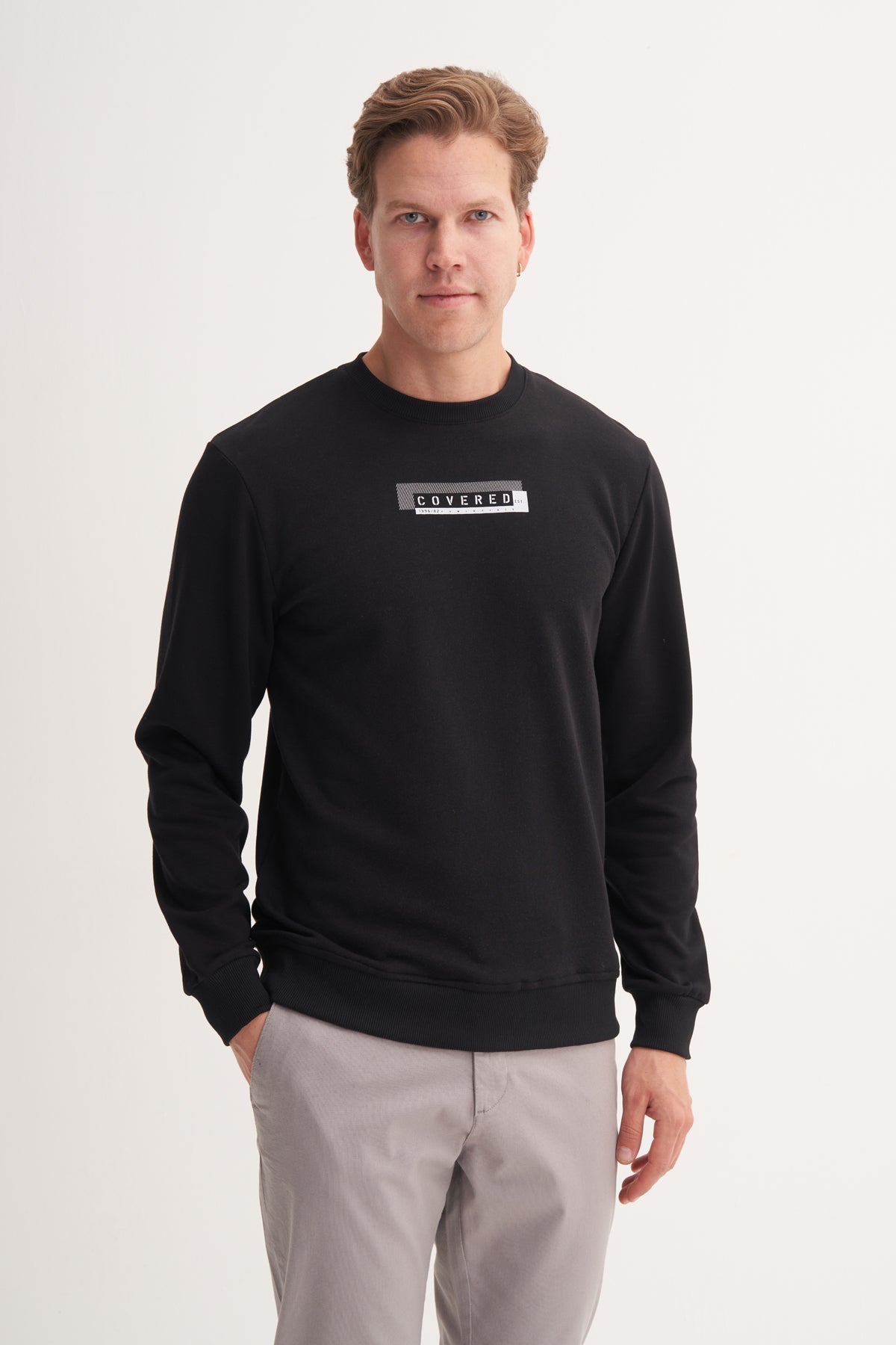 Cotton Blend Seasonal 3 Thread Slim Fit Sweatshirt