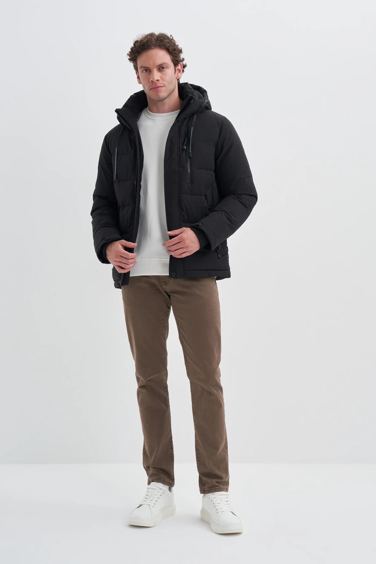 Hooded Puffer Outerwear Polyester Shell Regular Fit Jacket