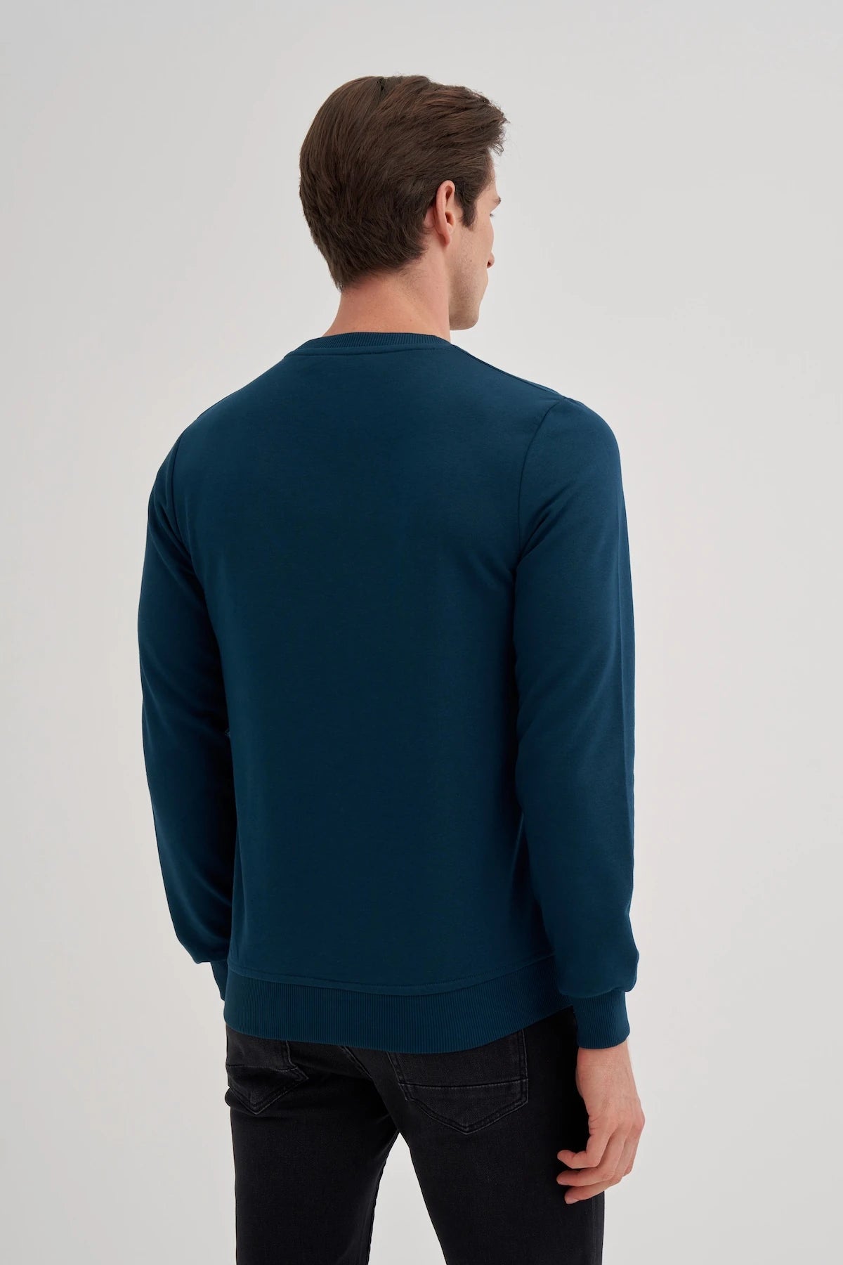 Printed Cotton Blend Slim Fit Sweatshirt