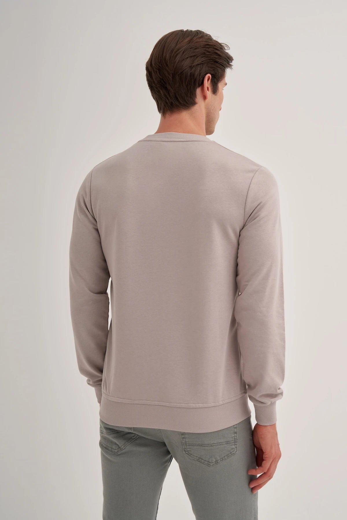 Printed Cotton Blend Slim Fit Sweatshirt