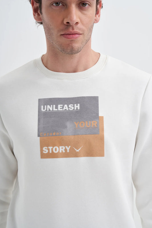 UNLEASH STORY Graphic Cotton Blend Relaxed Fit Sweatshirt